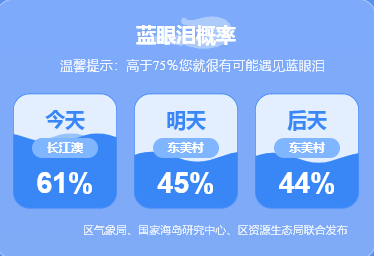 4月19日平潭岛蓝眼泪预测：45%